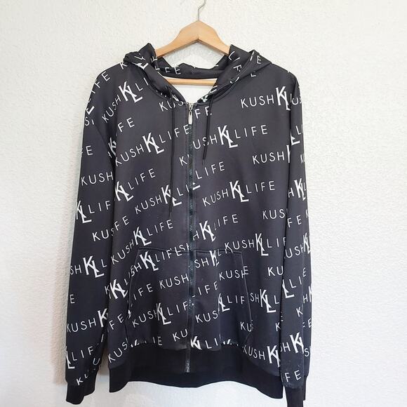 Kush Other - Kush Life Black Zip Hoodie Size L